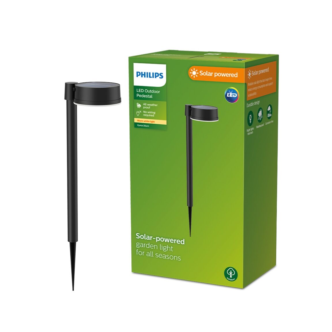 Philips VYNCE Rd Solar Pedestal Light