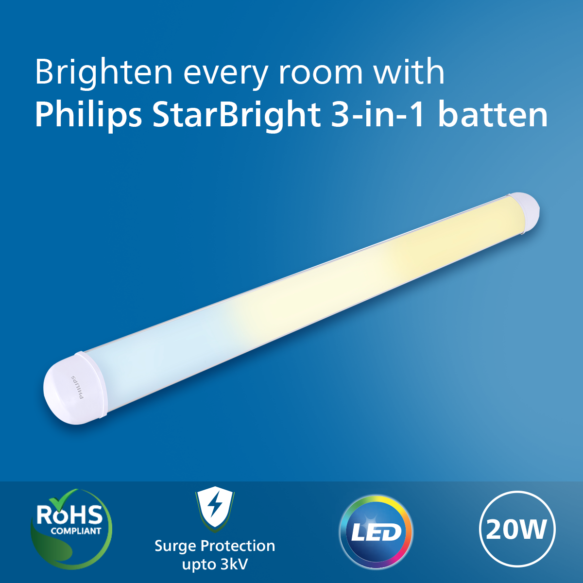 Philips StarBright Wide Nxt 3 in 1 LED Tube Light