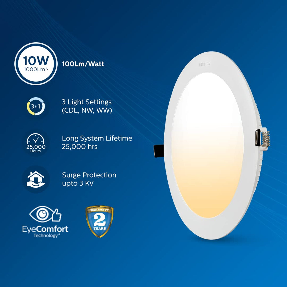 Buy Philips Ultra Glow 3in1 LED Downlight Philips lighting