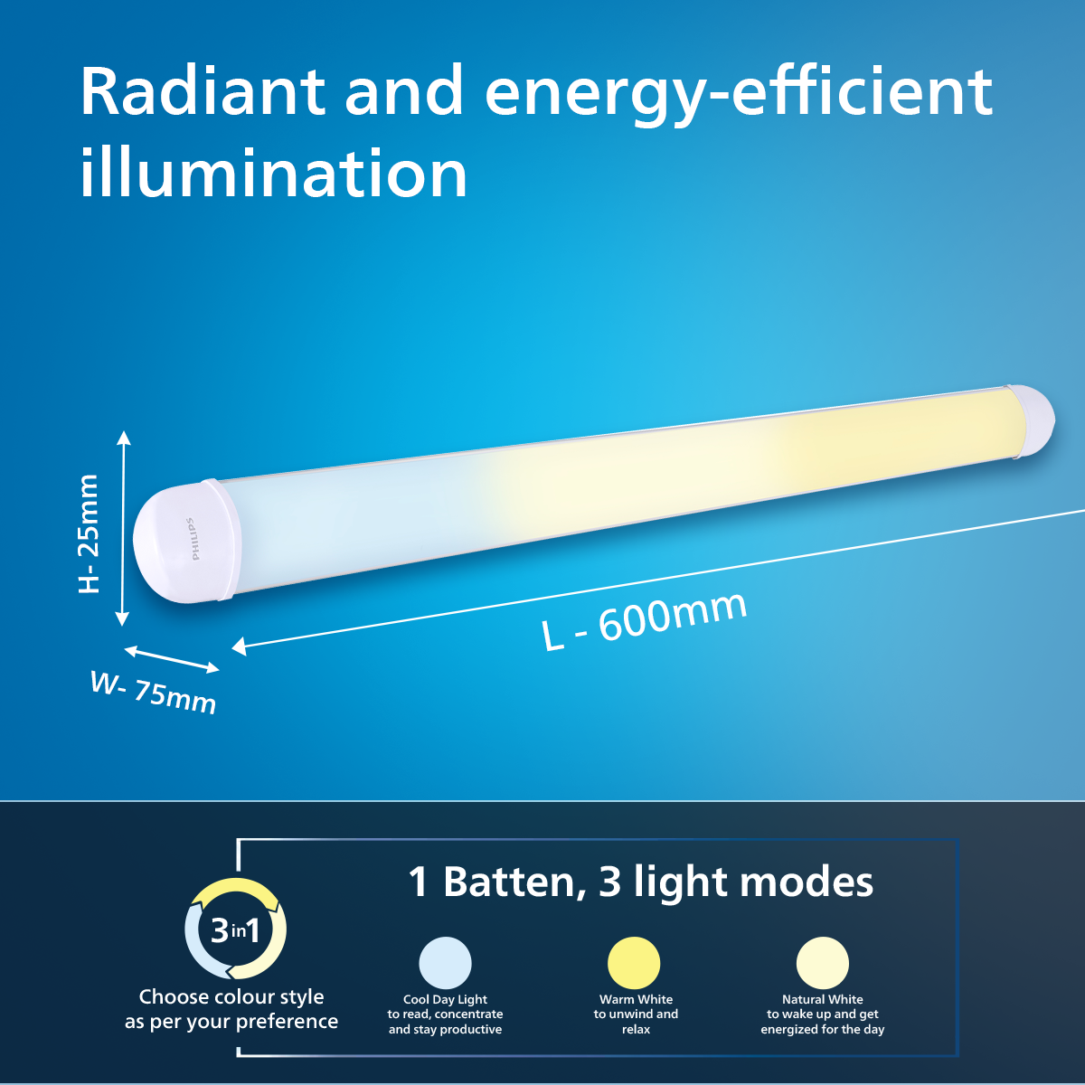 Philips StarBright Wide Nxt 3 in 1 LED Tube Light