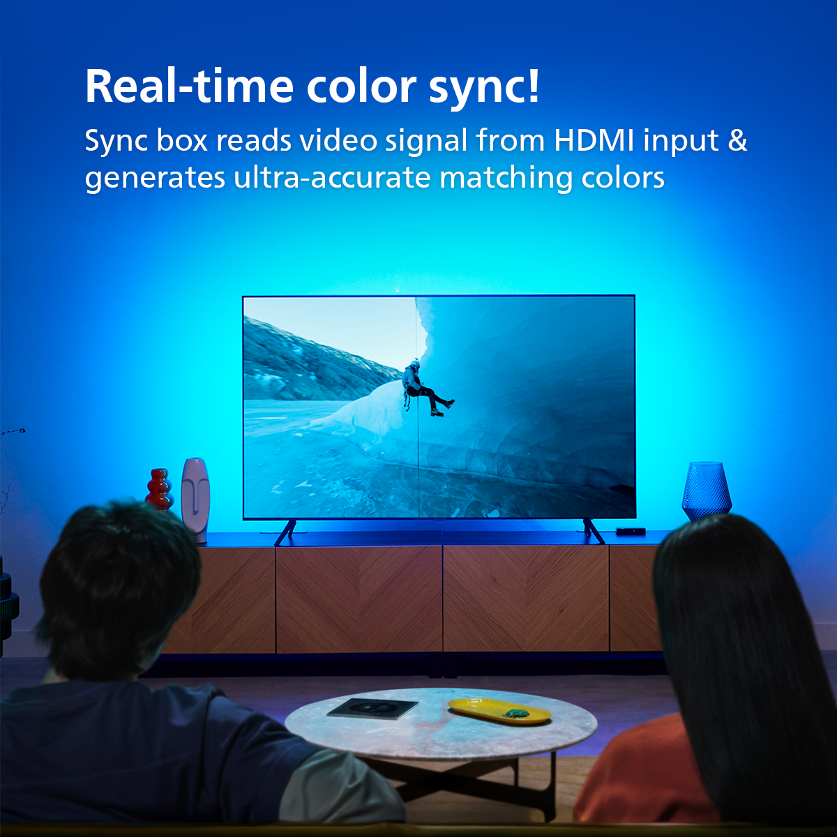 Philips WiFi LightTheatre Kit ( Philips HDMI Sync box with strip light, Gradient Light bars & Gradient floor lamp)