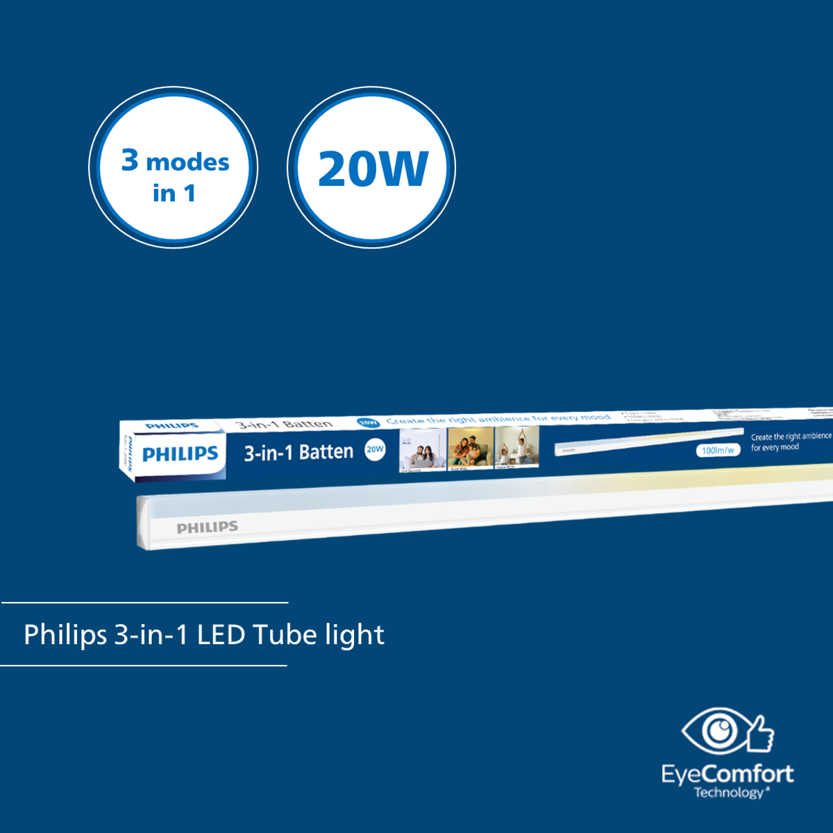 Buy Philips Slimline 3 in 1 LED Tube light Online in India