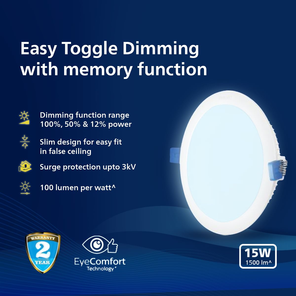 Philips Round Dimmable UltraGlow LED Downlighter