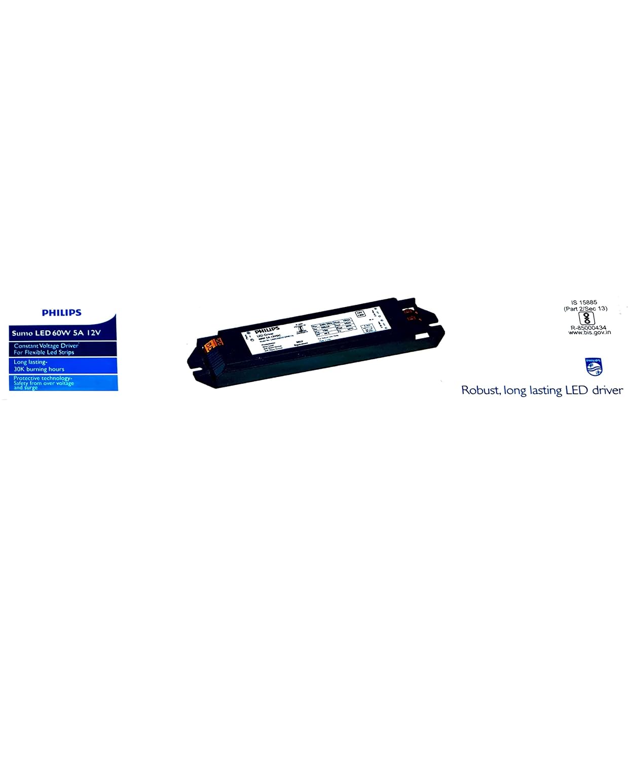 Philips LED Transformer 60W 5A 12VDC – Driver for LED Strip & Profile ...