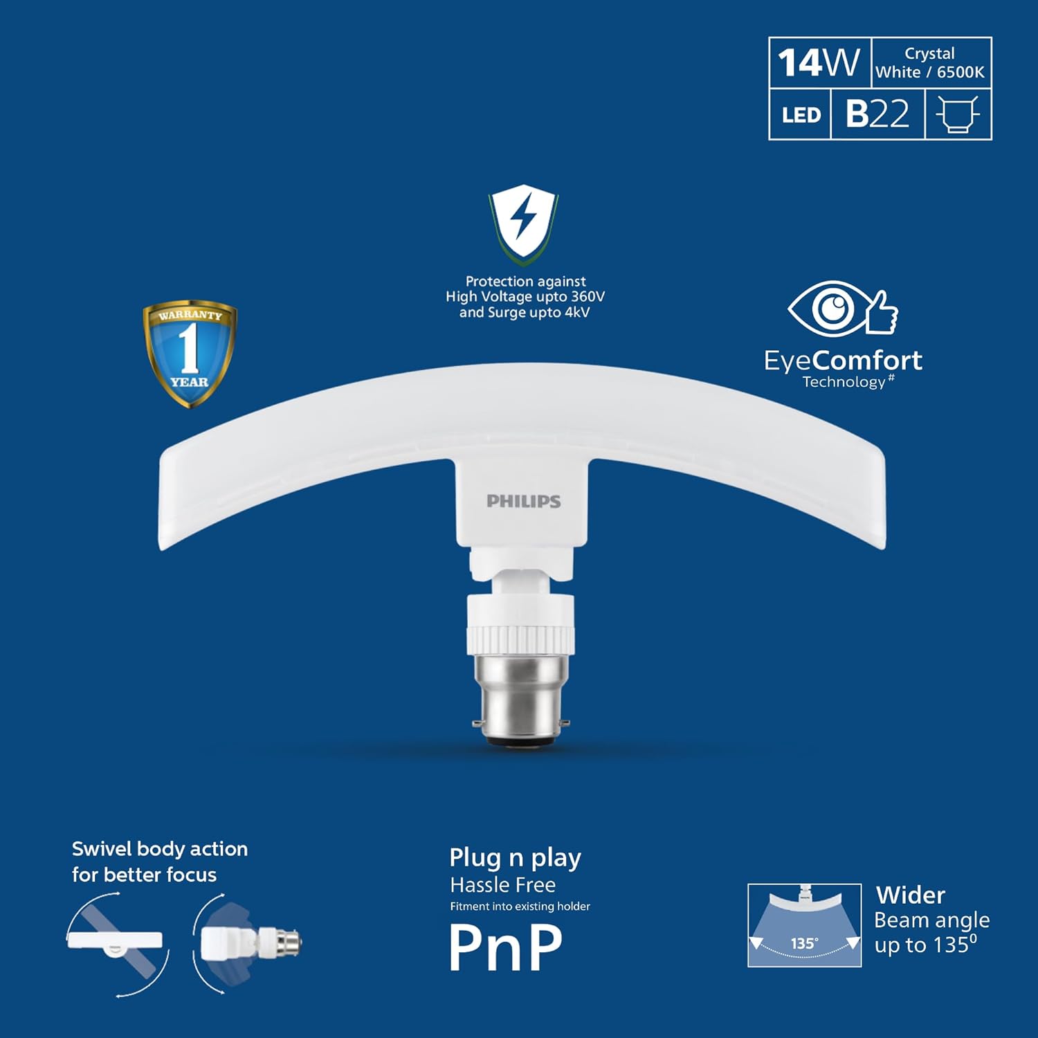 Philips Stellar Bright T-Bulb Curvy