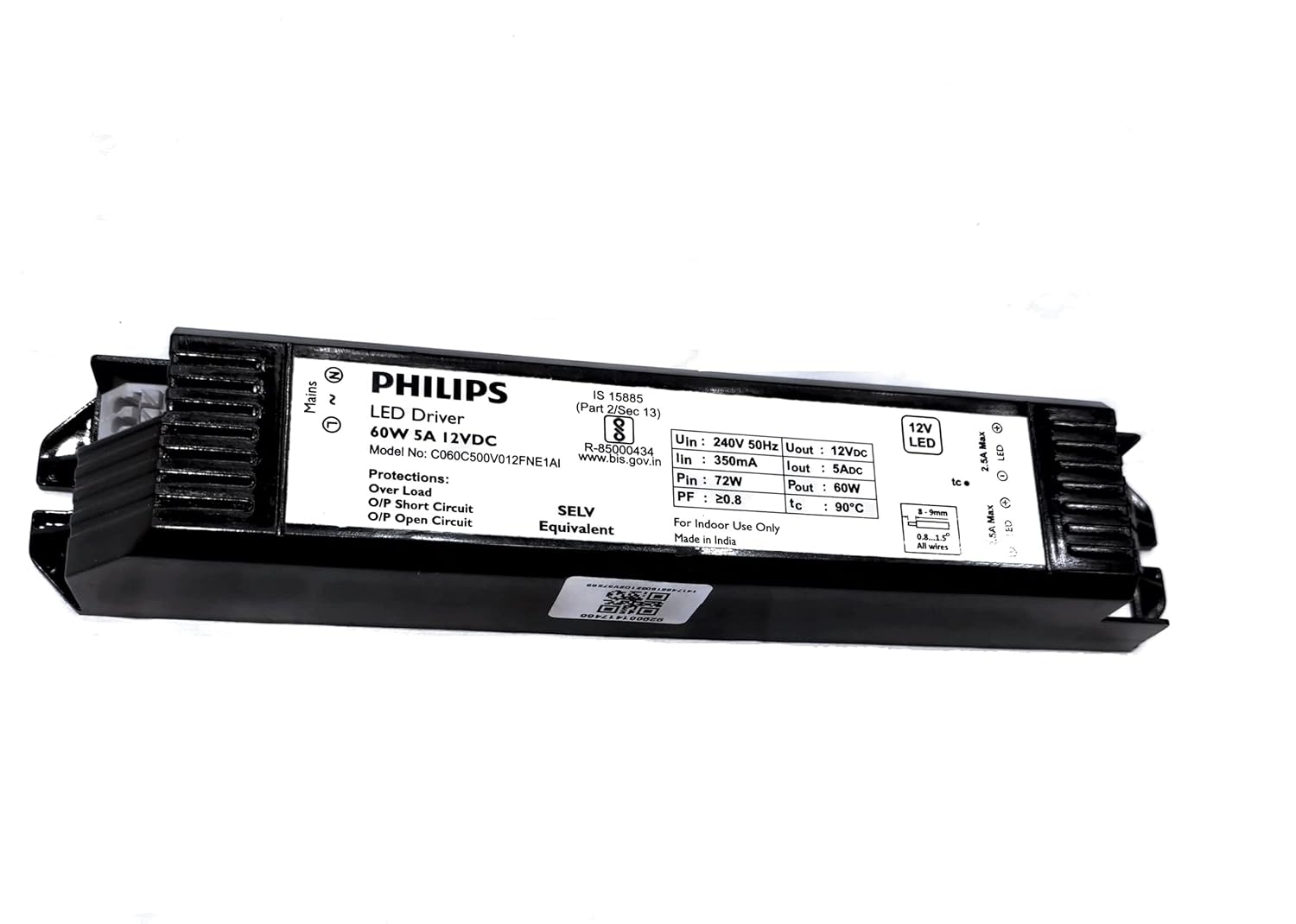 Philips LED Transformer 60W 5A 12VDC – Driver for LED Strip & Profile Lights