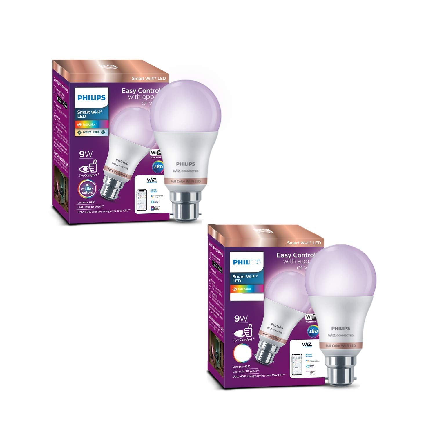 Philips Smart Wi-Fi LED Bulb (Pack of 2)