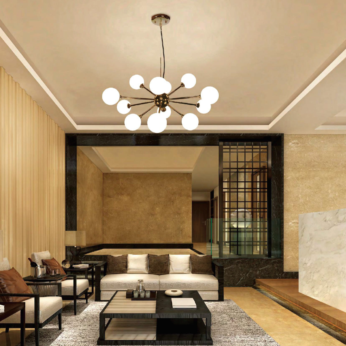 Philips Divine 12 head chandelier (French Gold)