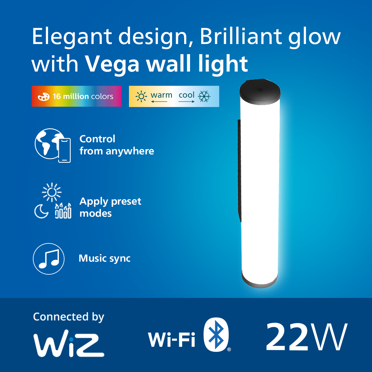 Philips Smart Wi-Fi LED Vega Wall Light