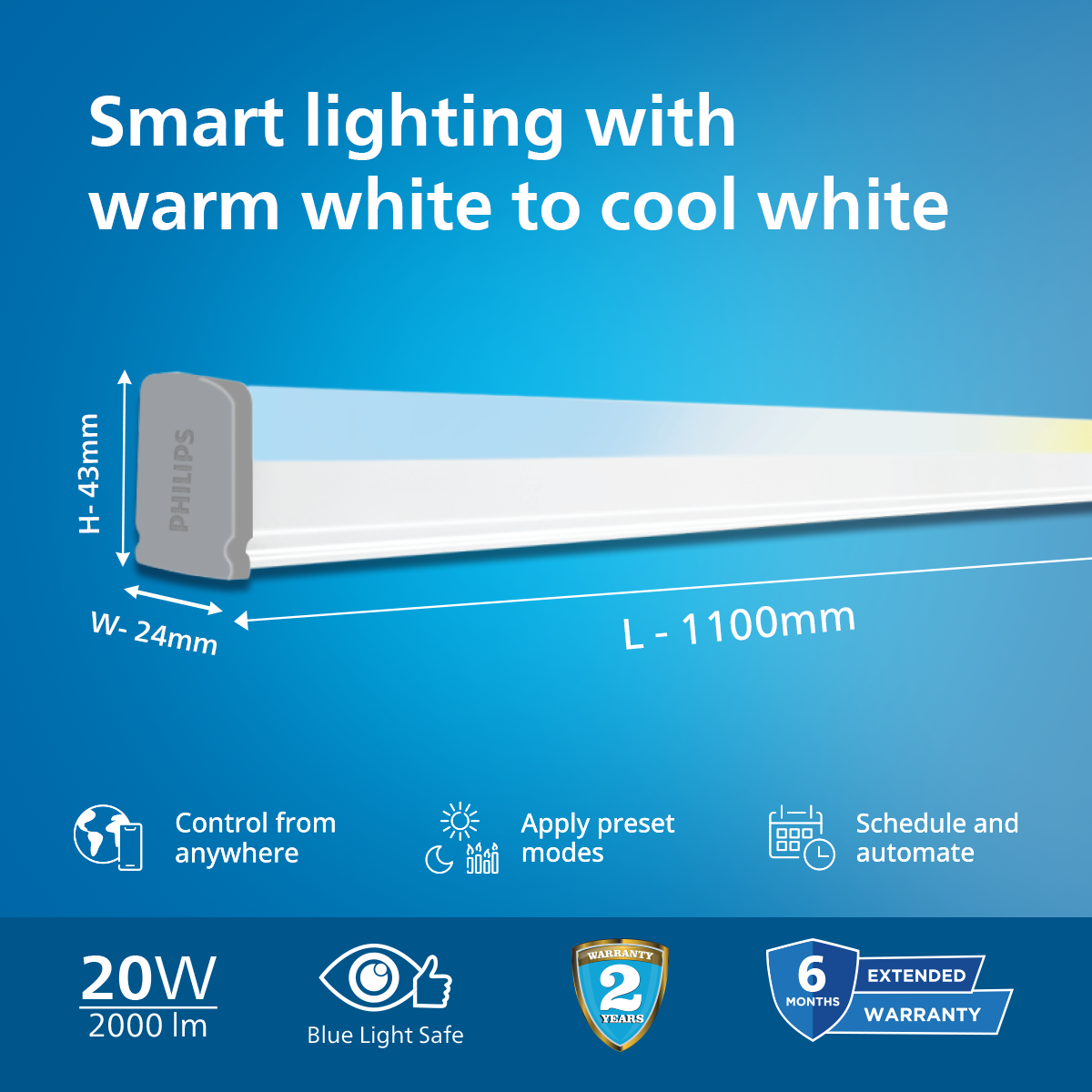 Philips Smart Wi-Fi 20W Tunable White Batten