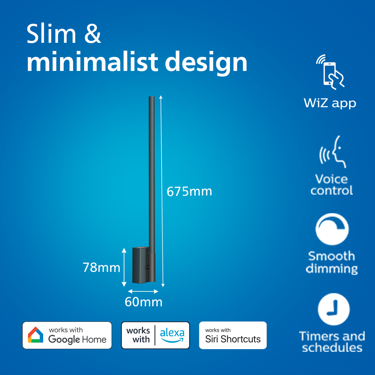 Philips Wi-Fi Ebony Pro RGBIC Gradient Wall Light
