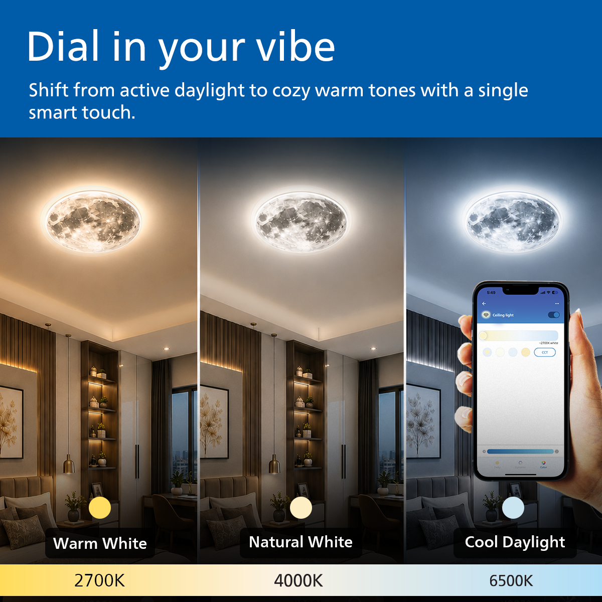 Philips Smart MoonView LED Surface Downlight