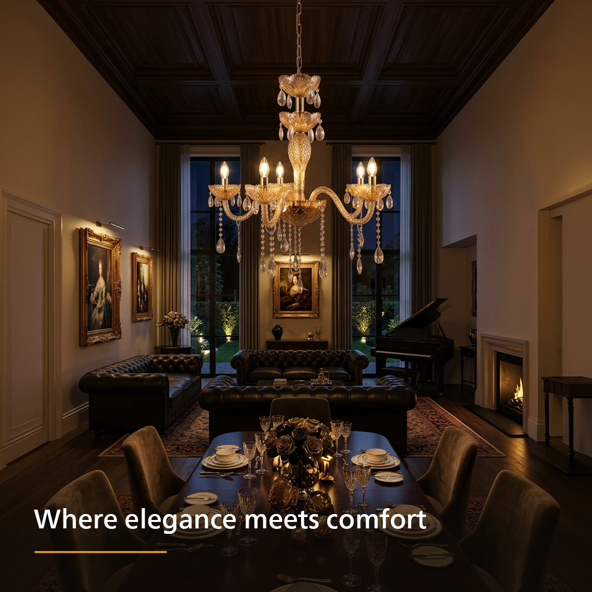Philips Majesté 5 Head Crystal Chandelier