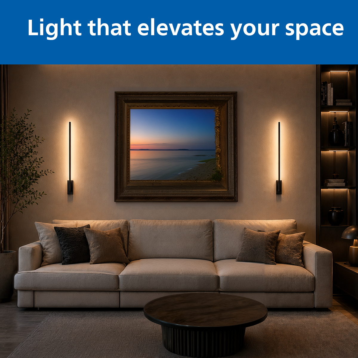 Philips Wi-Fi Ebony Pro RGBIC Gradient Wall Light