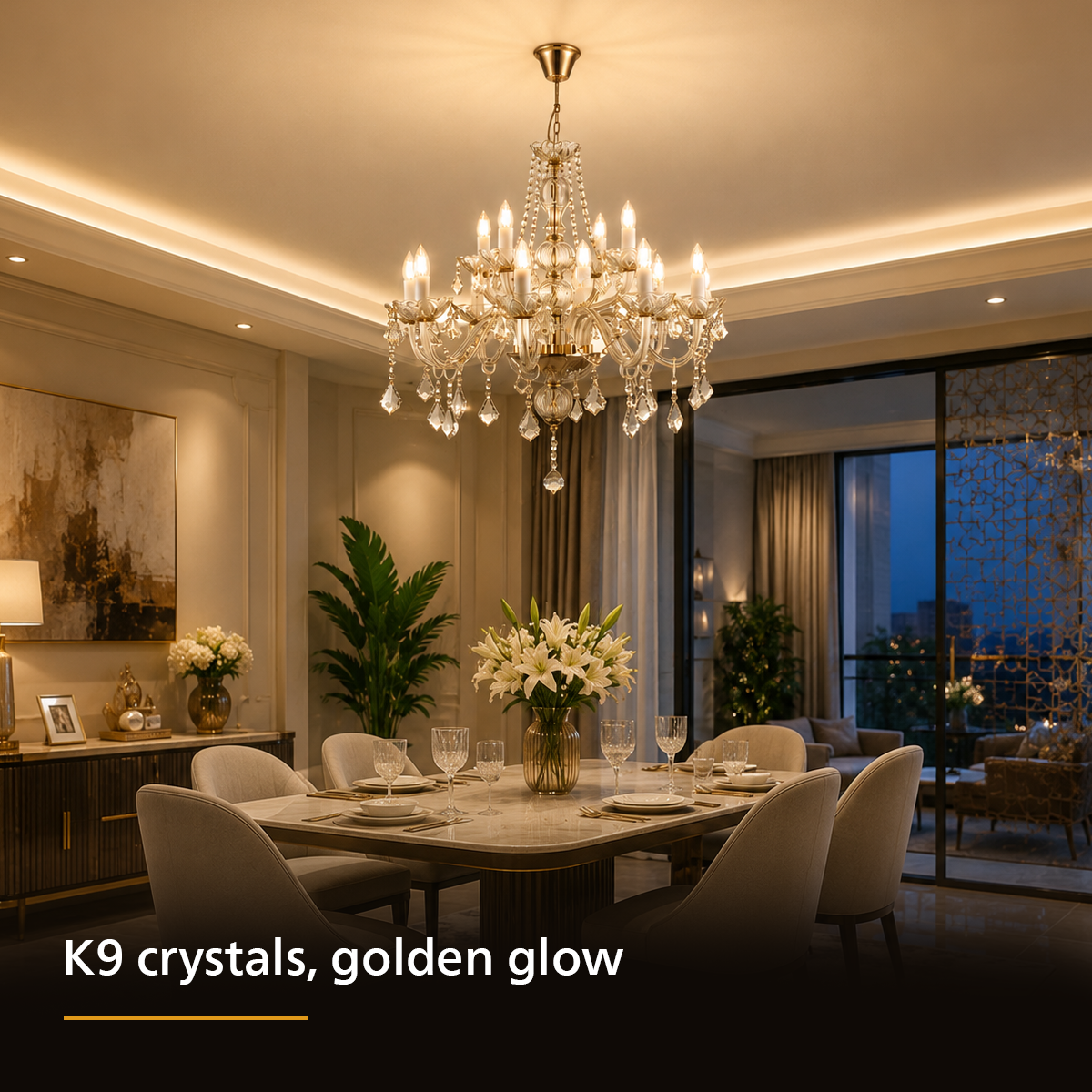 Philips Majesté 12 Head Crystal Chandelier
