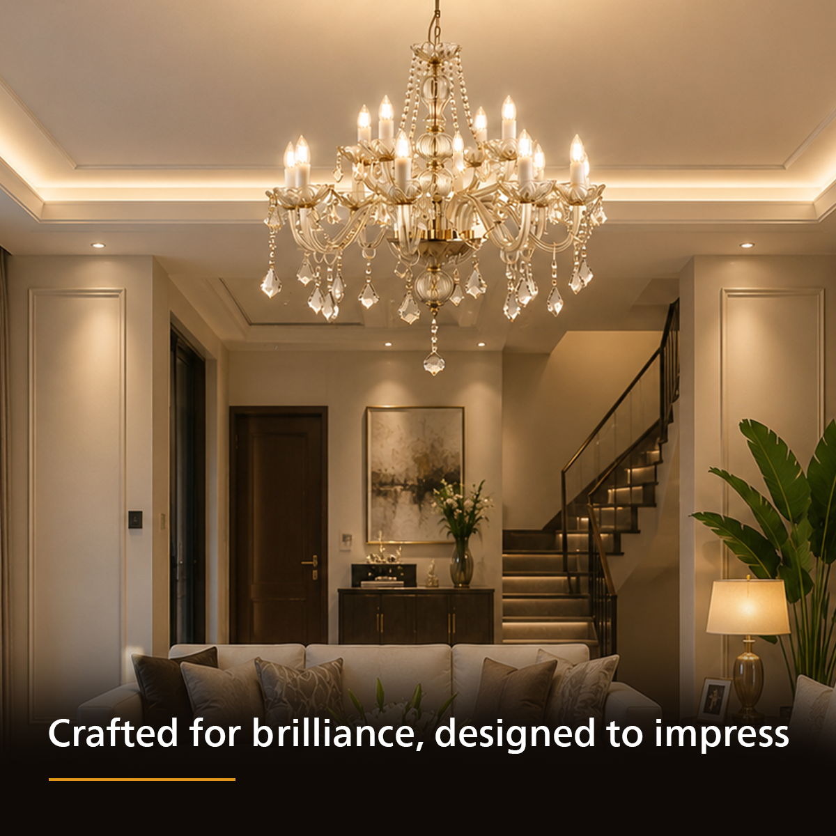 Philips Majesté 12 Head Crystal Chandelier