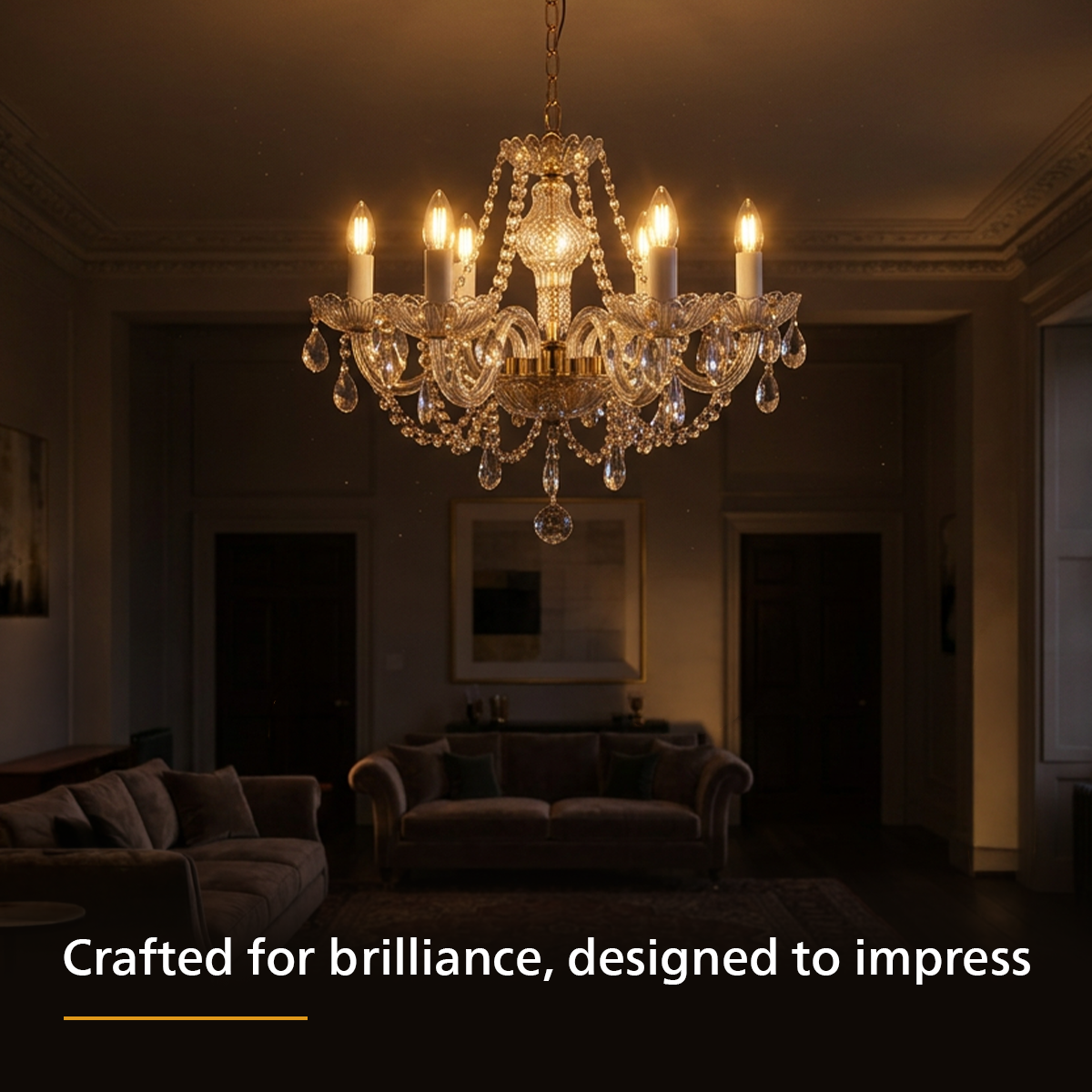 Philips Majesté 6 Head Crystal Chandelier