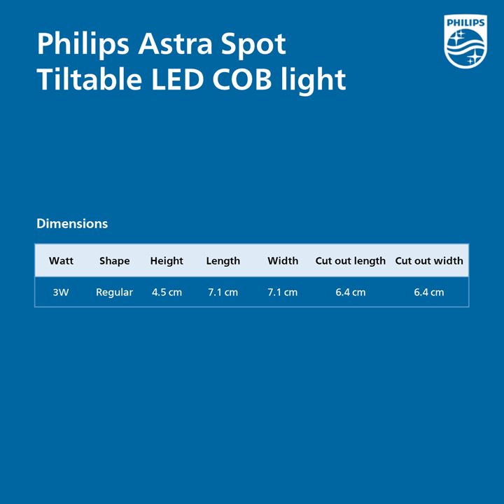 Philips Astra Spot Tiltable LED COB light