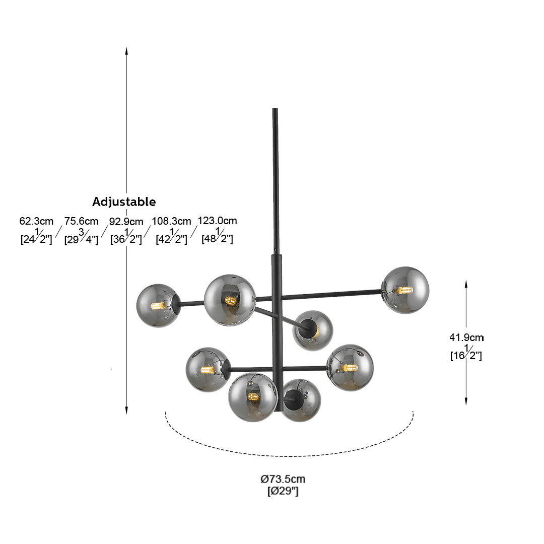 Philips Celestial 8 head Chandelier (Matte Black)