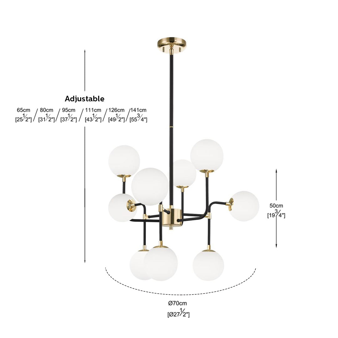 Philips Divine 9 head chandelier (French Gold)