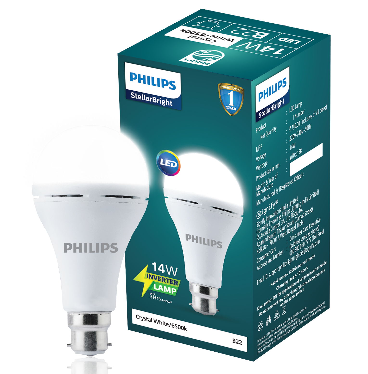 Philips Stellar Bright Emergency Inverter LED Bulb