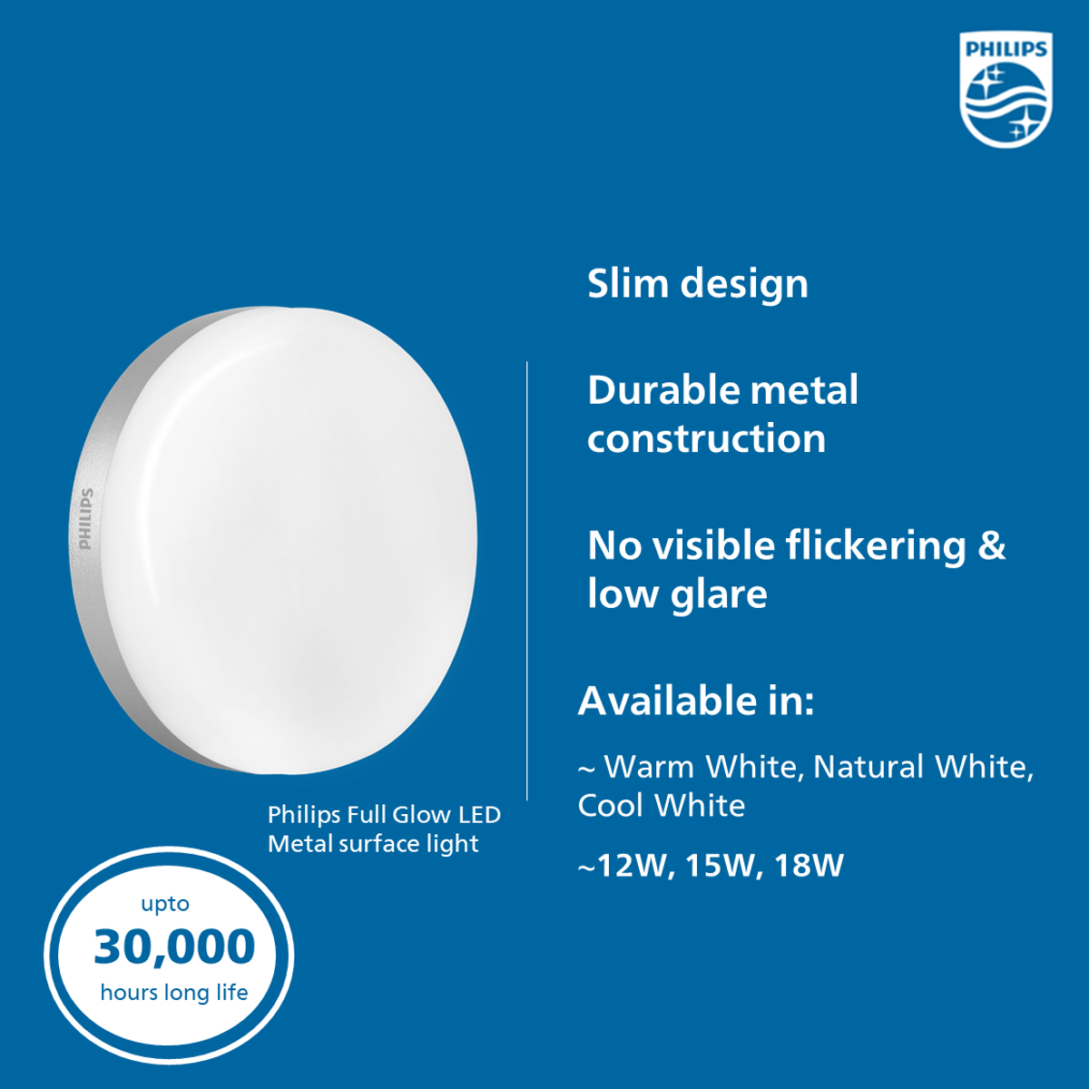 Buy Philips FullGlow LED Surface light (Metal) | Philips lighting