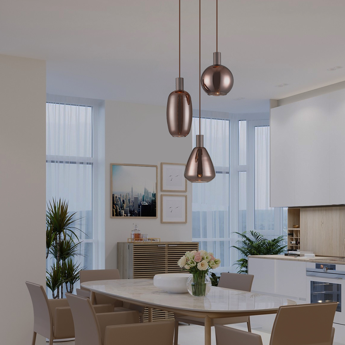 Philips Gaze Expresso 3 Head Suspended Chandelier