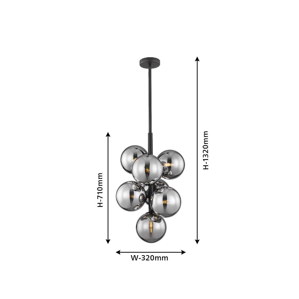 Philips Celestial 7-head Suspended Chandelier (Black)