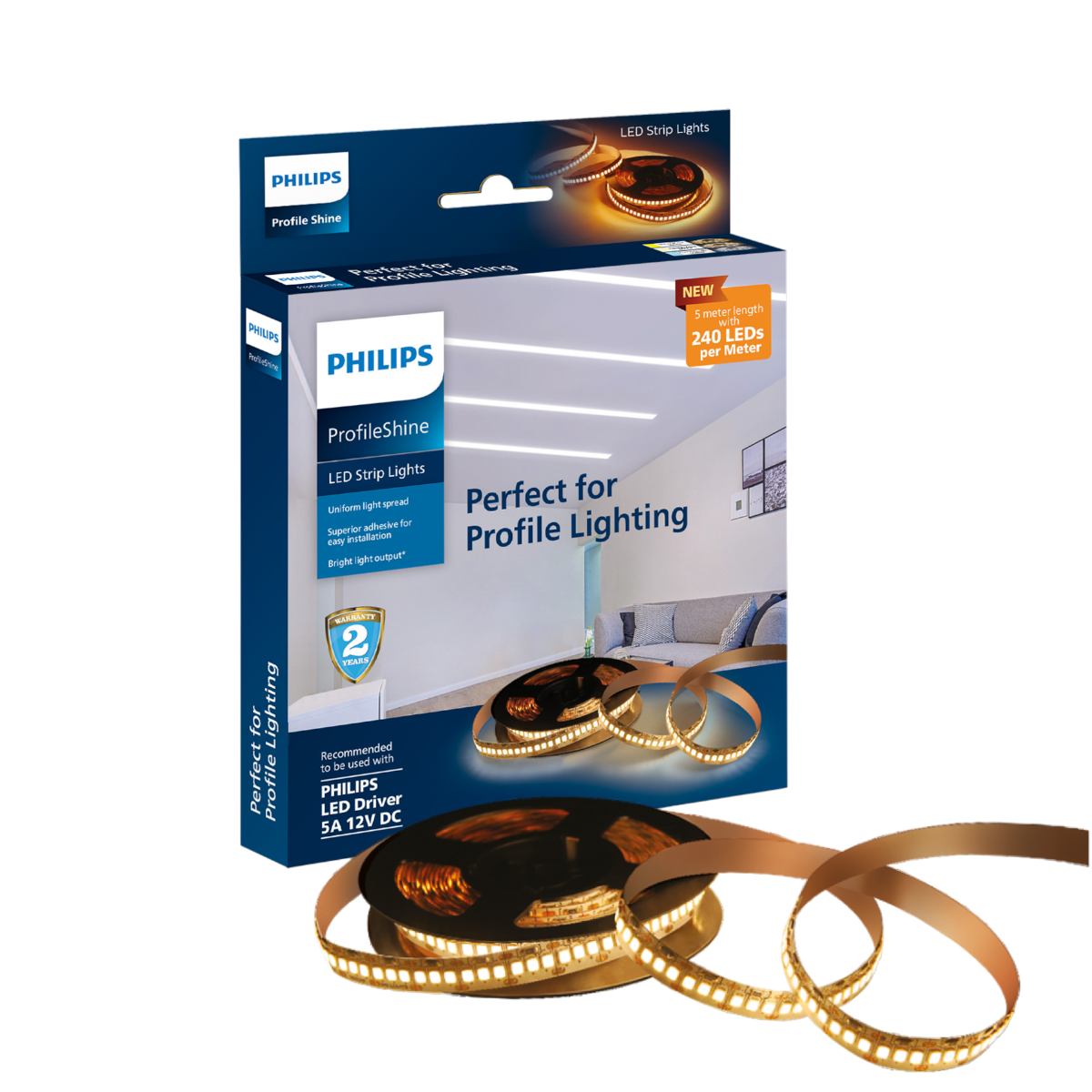 Buy PHILIPS LED Profile Light for Ceiling, 5-Meter LED Strip Light for  Home Decoration, Profile Shine, Cool Day Light