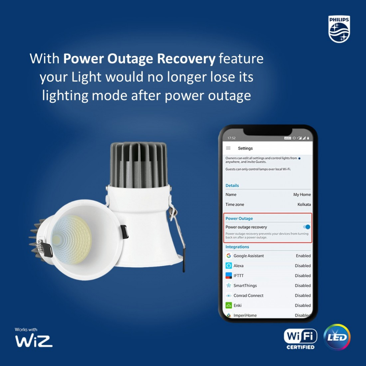 Philips Smart WiFi Thin Trim LED COB light (Wiz Connected)