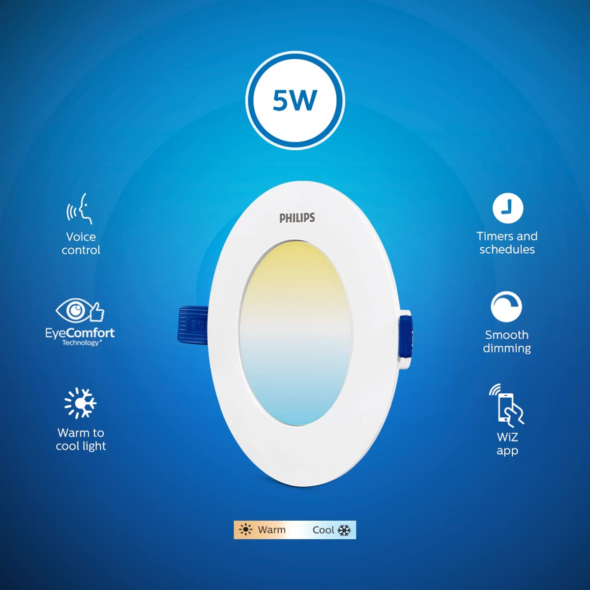 Led Smart Phillips Philips Smart WiFi LED Downlight (Wiz Connected) – Philips lighting ...