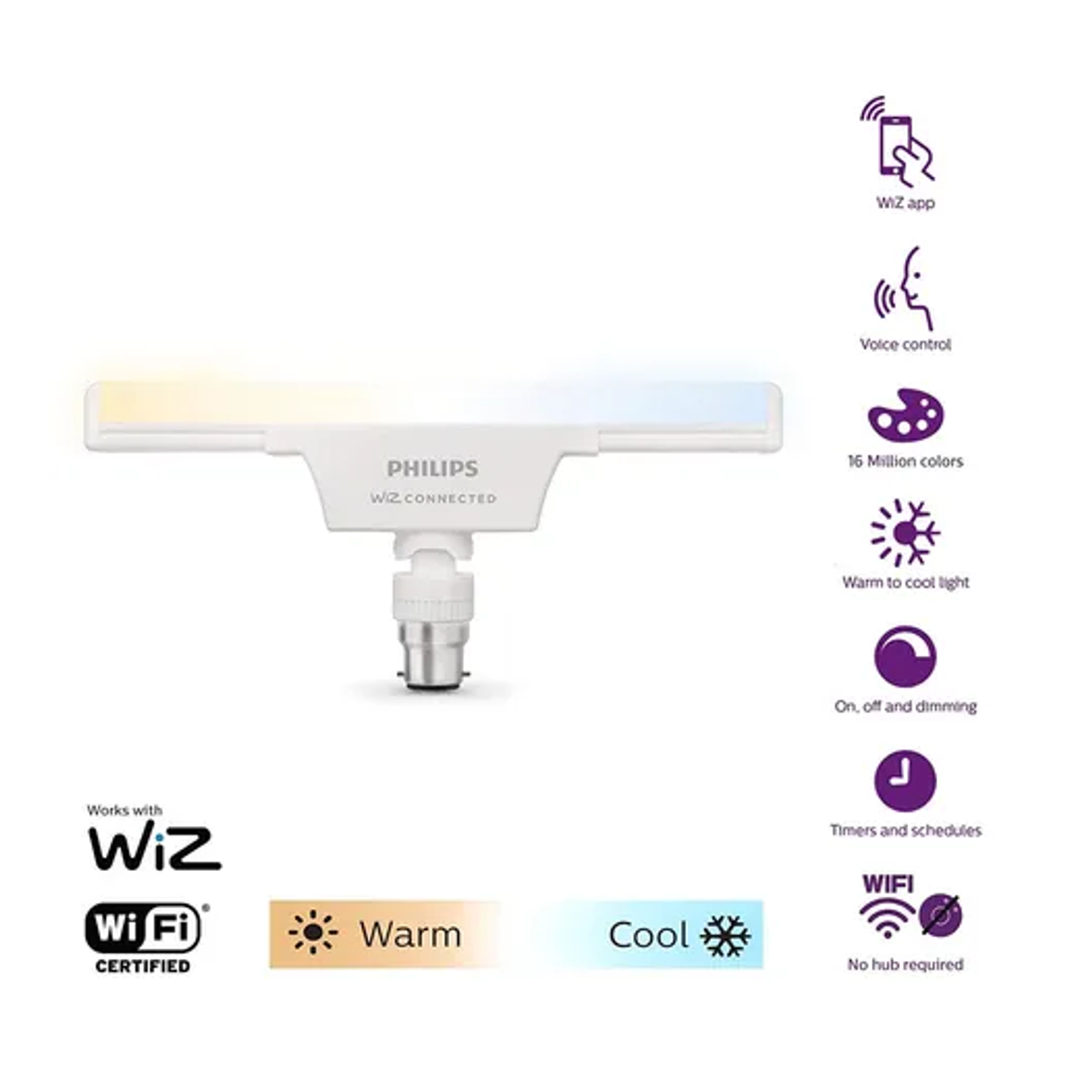 Philips Smart WiFi LED T Bulb Wiz Connected