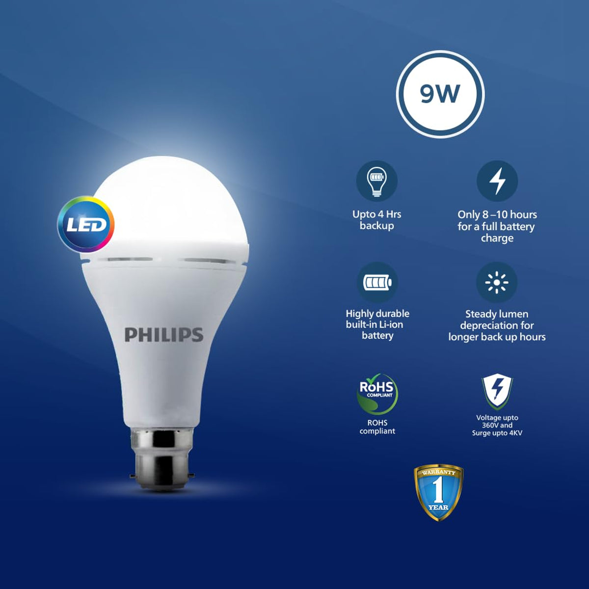 Philips Stellar Bright LED Emergency Bulb (Inverter bulb)