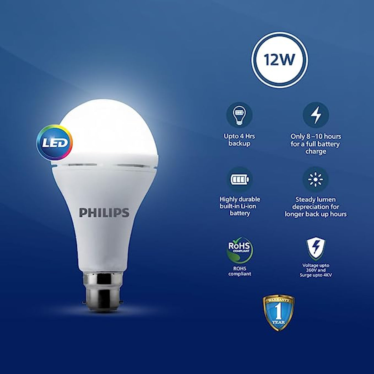 Philips Stellar Bright LED Emergency Bulb (Inverter bulb)